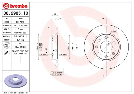 Купить D2012 Talbot Ротор тормозной
