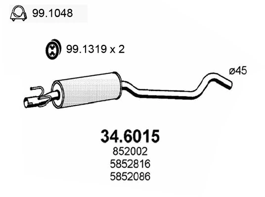 Центральная часть глушителя 95521296 Peugeot/Citroen