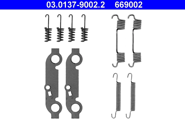 Купить A0040537000 Mercedes Монтажный комплект задних барабанных колодок