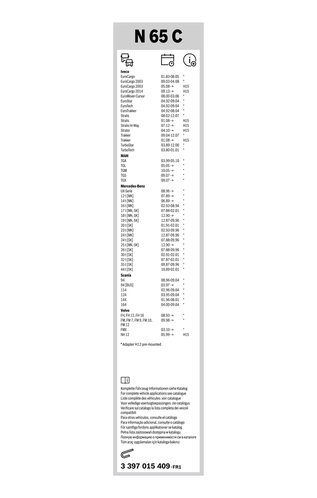 Limpa-pára-brisas do pára-brisas, kit de 2 un. Volkswagen Golf 5 1K1