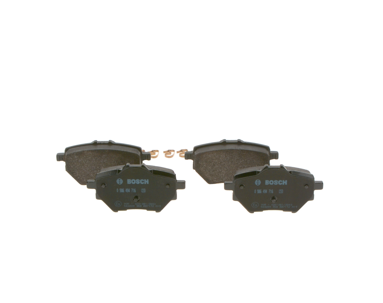 Купить 0986494716 Bosch Колодки тормозные задние, дисковые