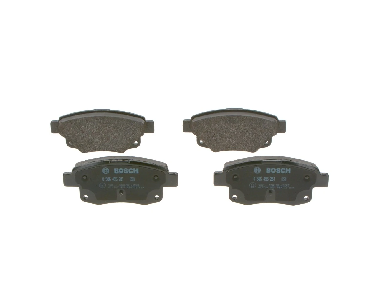 Купить 0986495281 Bosch Колодки тормозные задние, дисковые