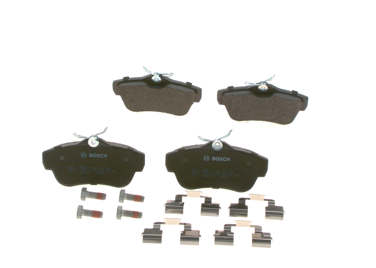 Купить 0986494192 Bosch Колодки тормозные задние, дисковые