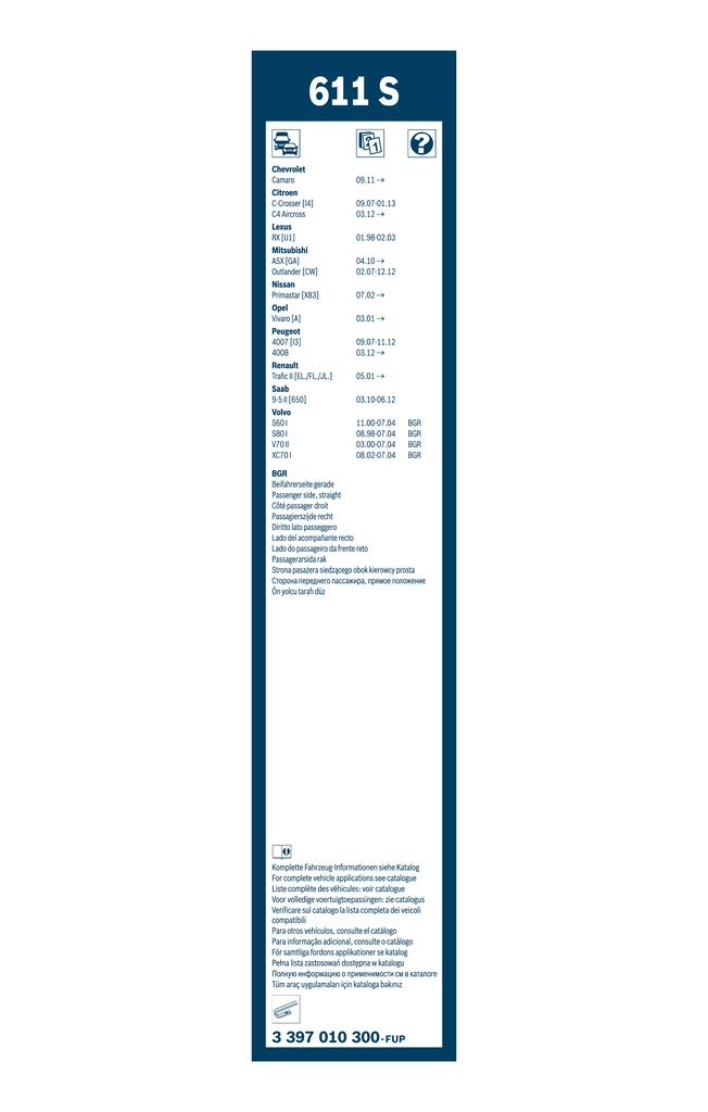 Limpa-pára-brisas do pára-brisas, kit de 2 un. Renault Laguna 2 BG0, BG1