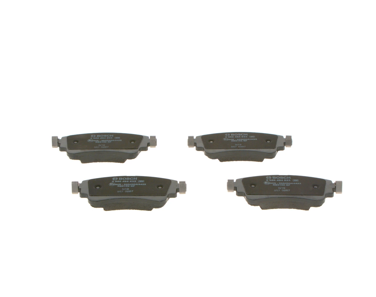 Задние тормозные колодки 0986494833 Bosch