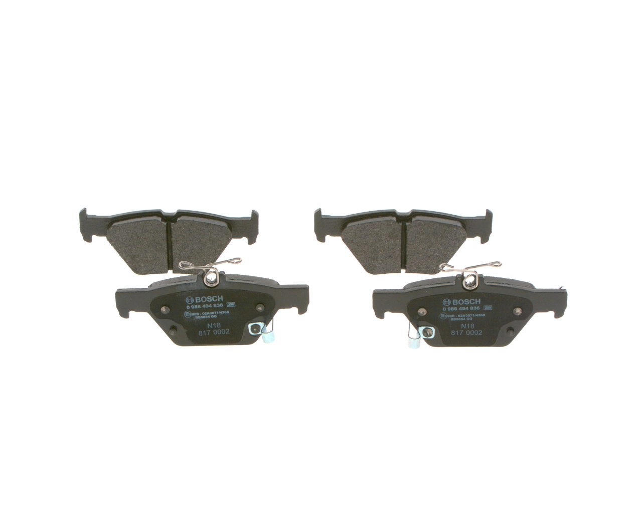 Задние дисковые колодки Bosch 0986494836