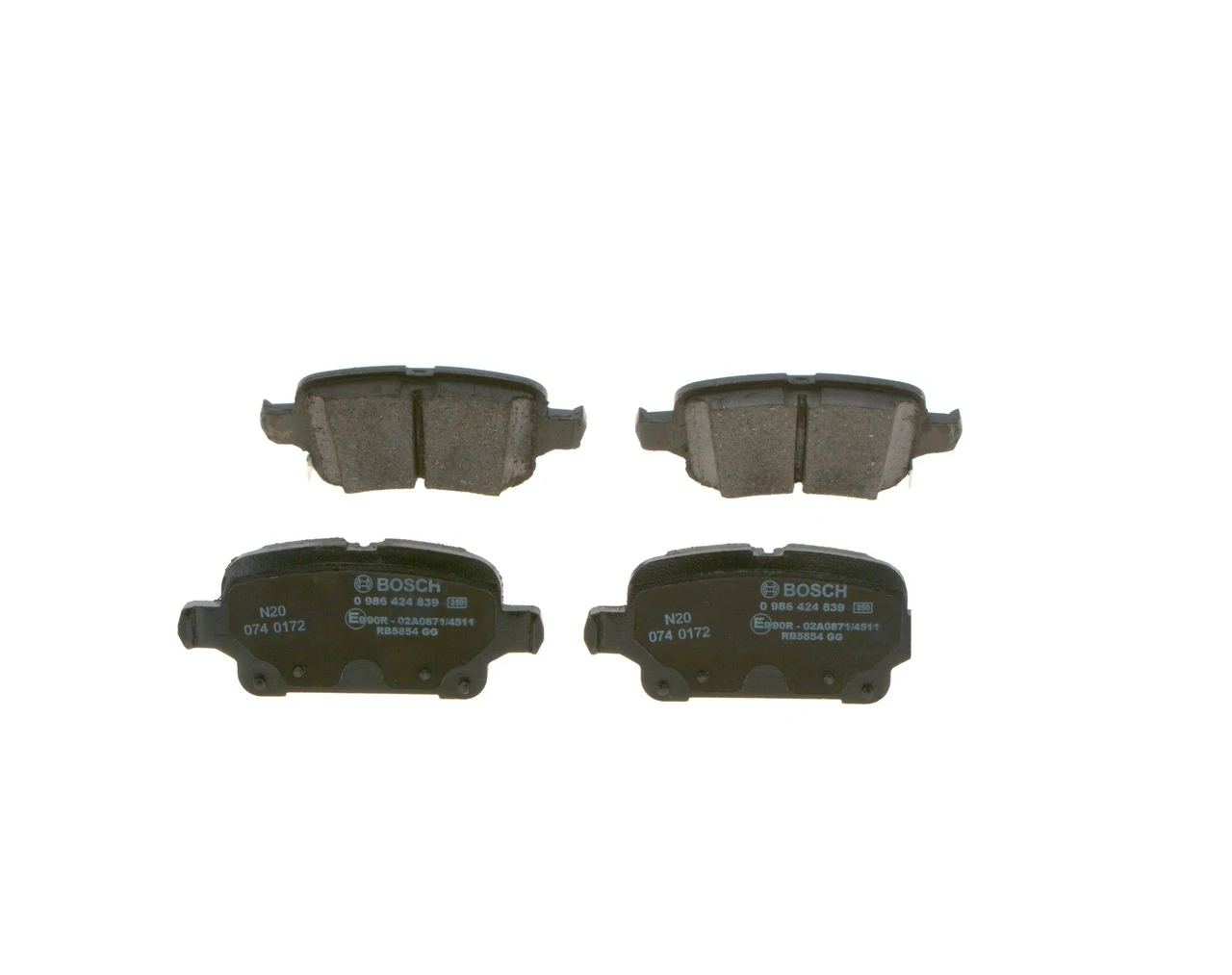 Купить 0986424839 Bosch Колодки тормозные задние, дисковые