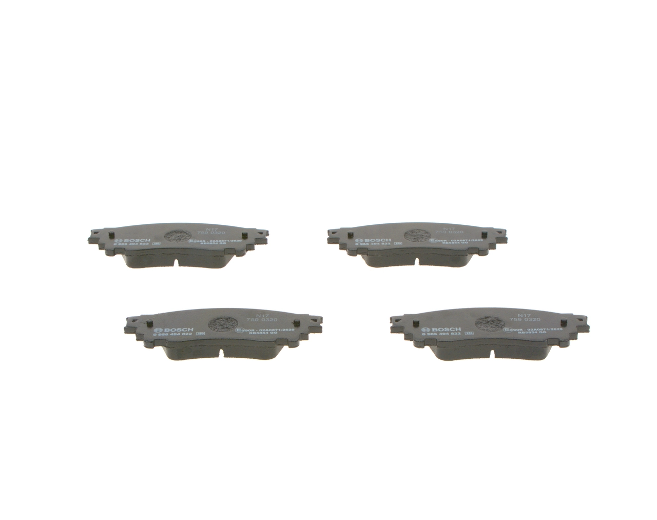 Купить 0986494822 Bosch Колодки тормозные задние, дисковые
