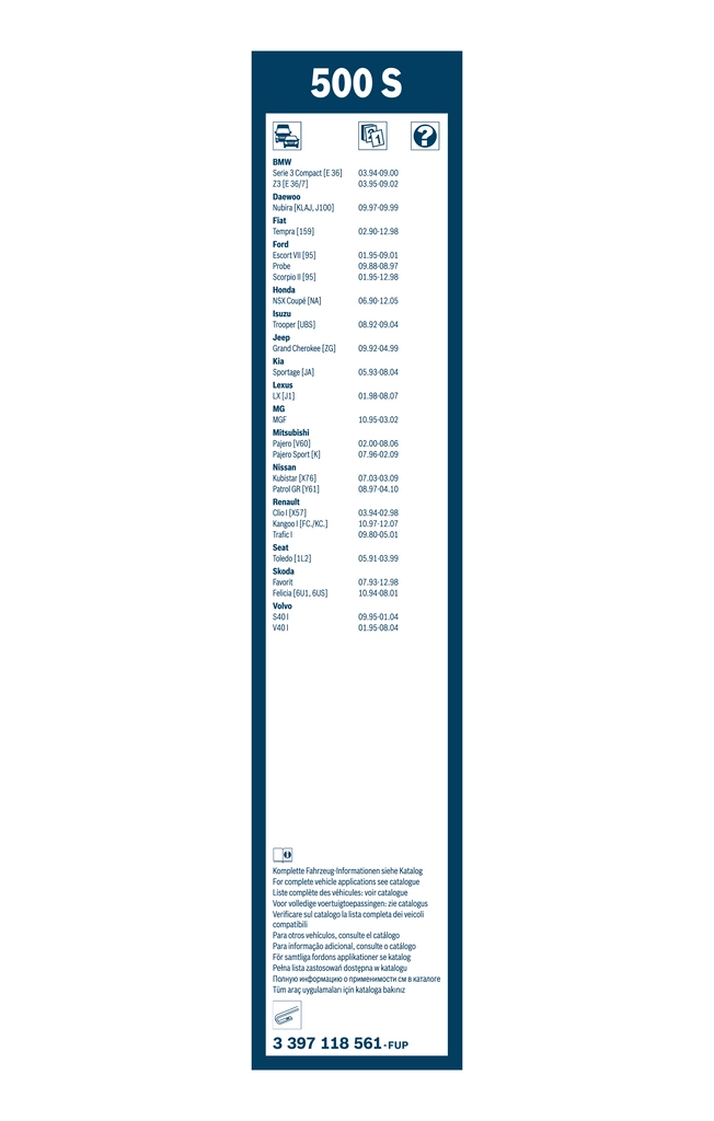 Дворники Ford Sierra II седан (GBG, GB4) (1987 - 1993) цена, от 14.68 USD