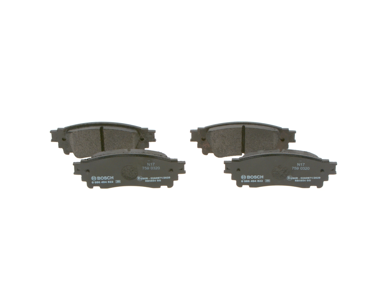 Задние дисковые колодки Bosch 0986494822