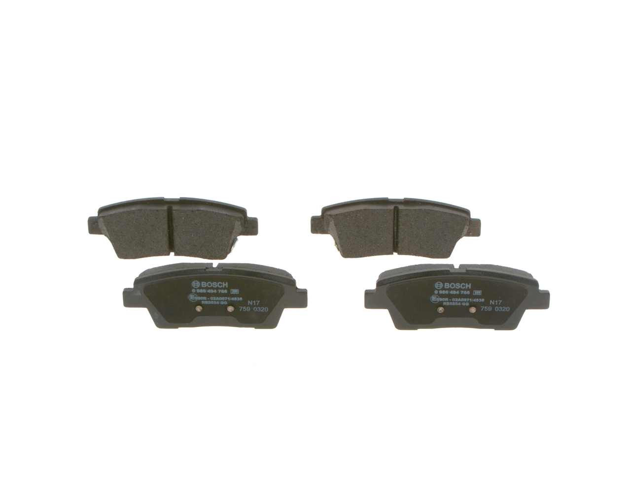 Задние тормозные колодки 0986494766 Bosch
