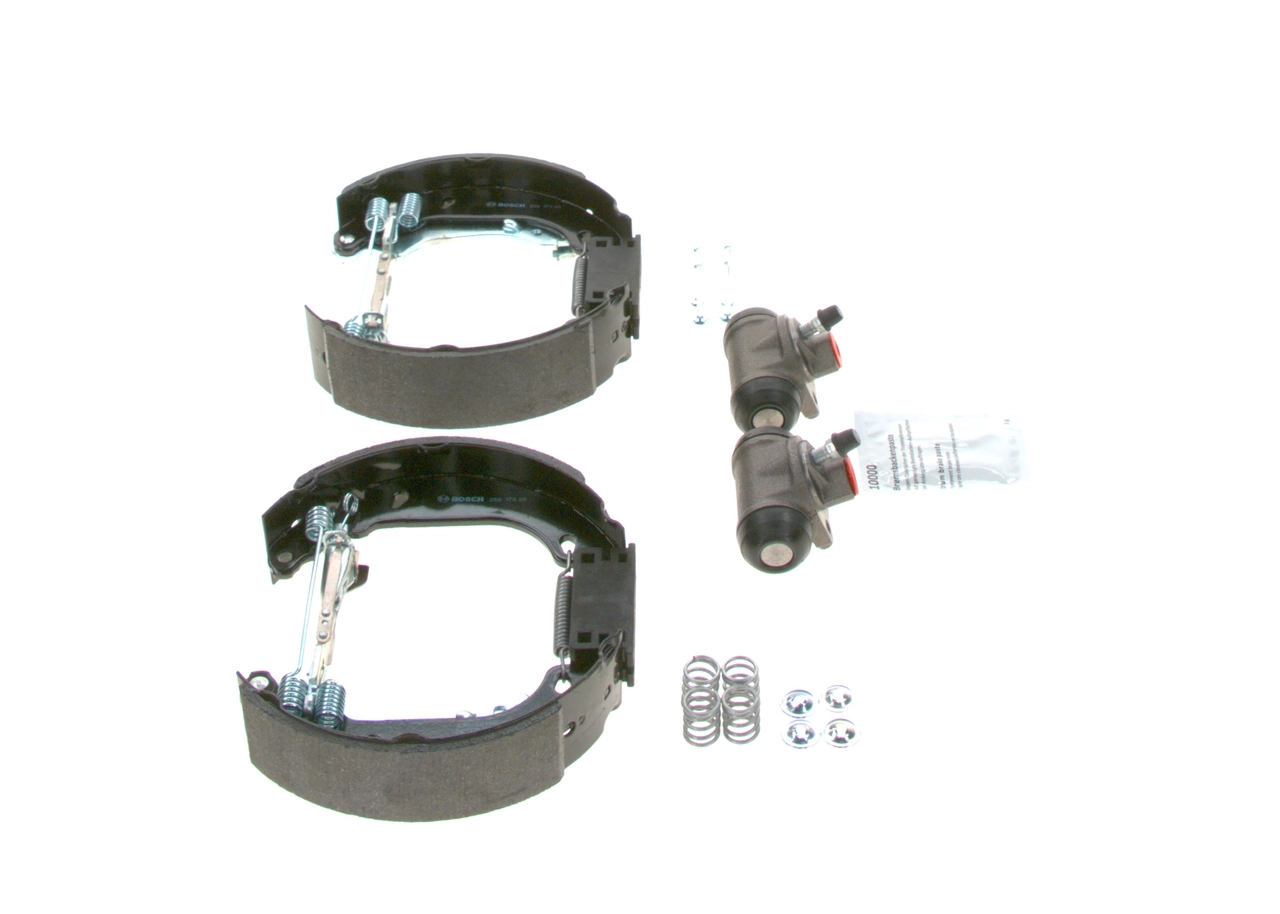Купить 0204114073 Bosch Колодки тормозные задние барабанные, в сборе с цилиндрами, комплект