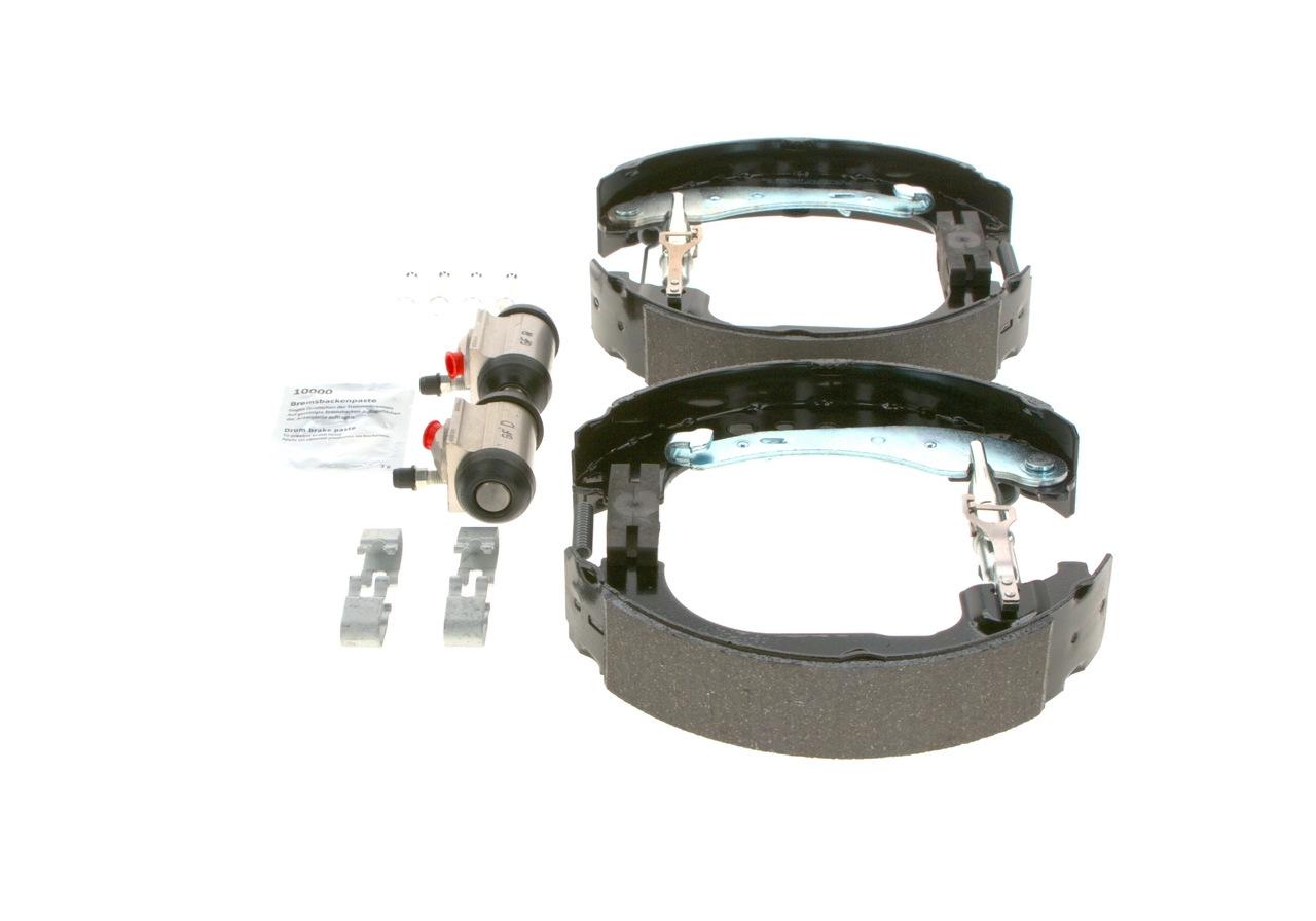 Купить 0204114693 Bosch Колодки тормозные задние барабанные, в сборе с цилиндрами, комплект