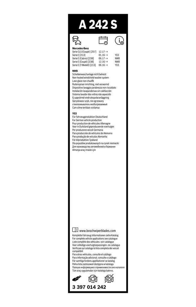 Купить 3397014242 Bosch Бесконтактные дворники