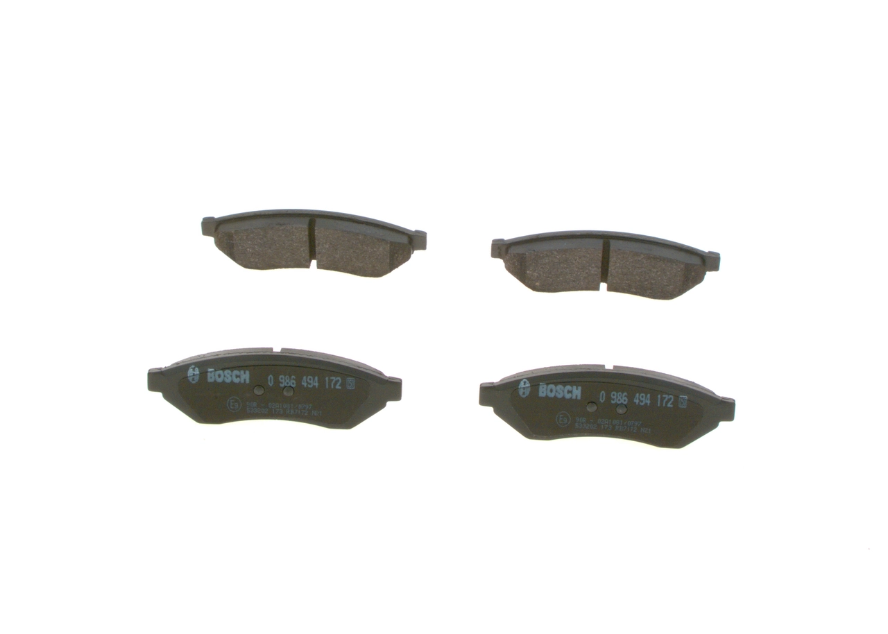 Купить 0986494172 Bosch Колодки тормозные задние, дисковые