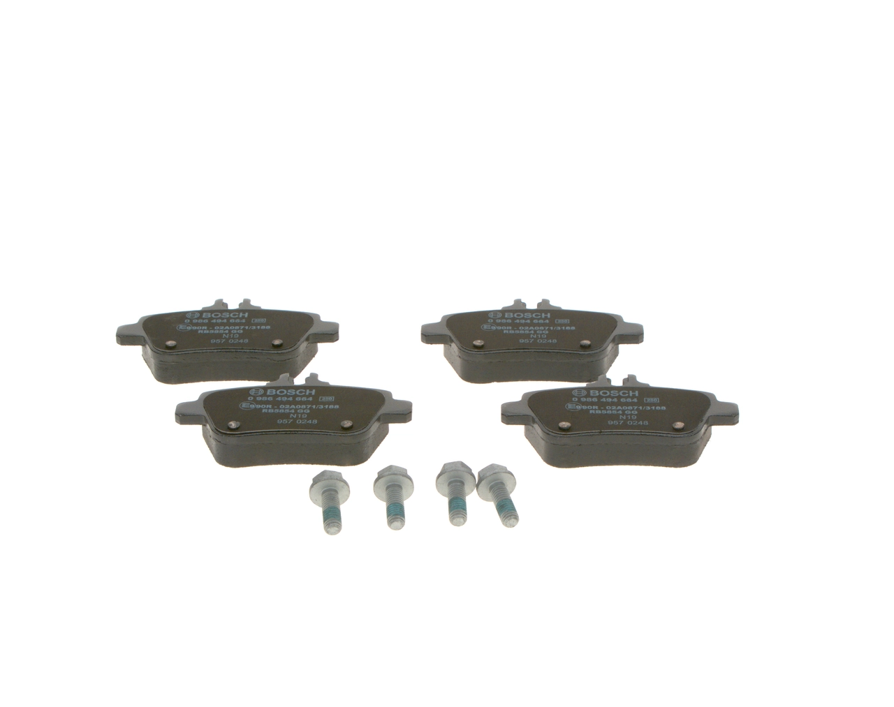 Купить 0986494664 Bosch Колодки тормозные задние, дисковые