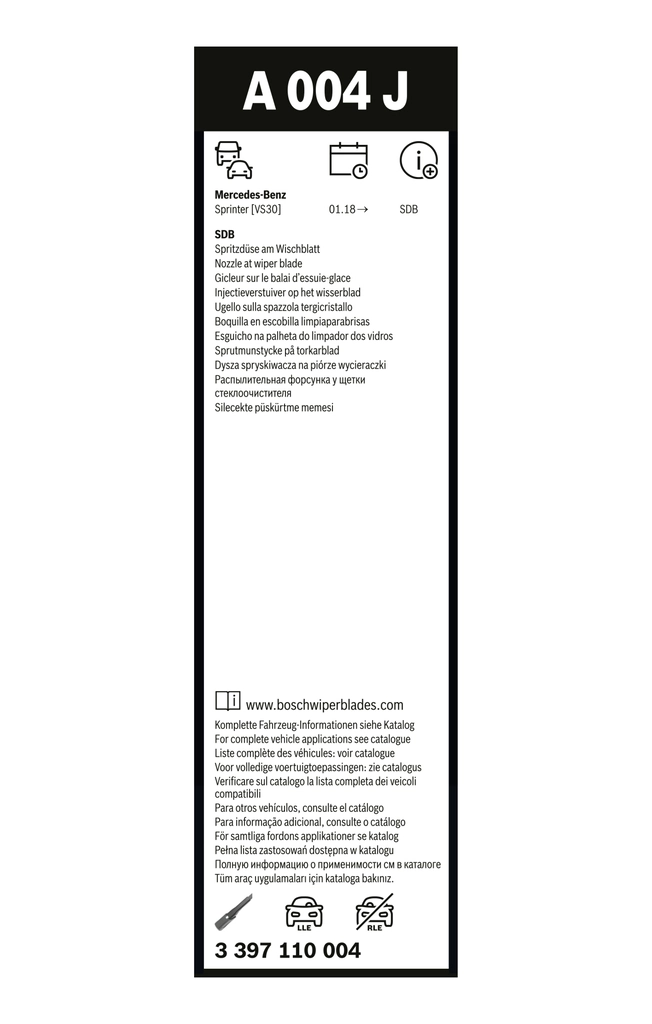 Щетка-дворник лобового стекла водительская 3397110004 Bosch