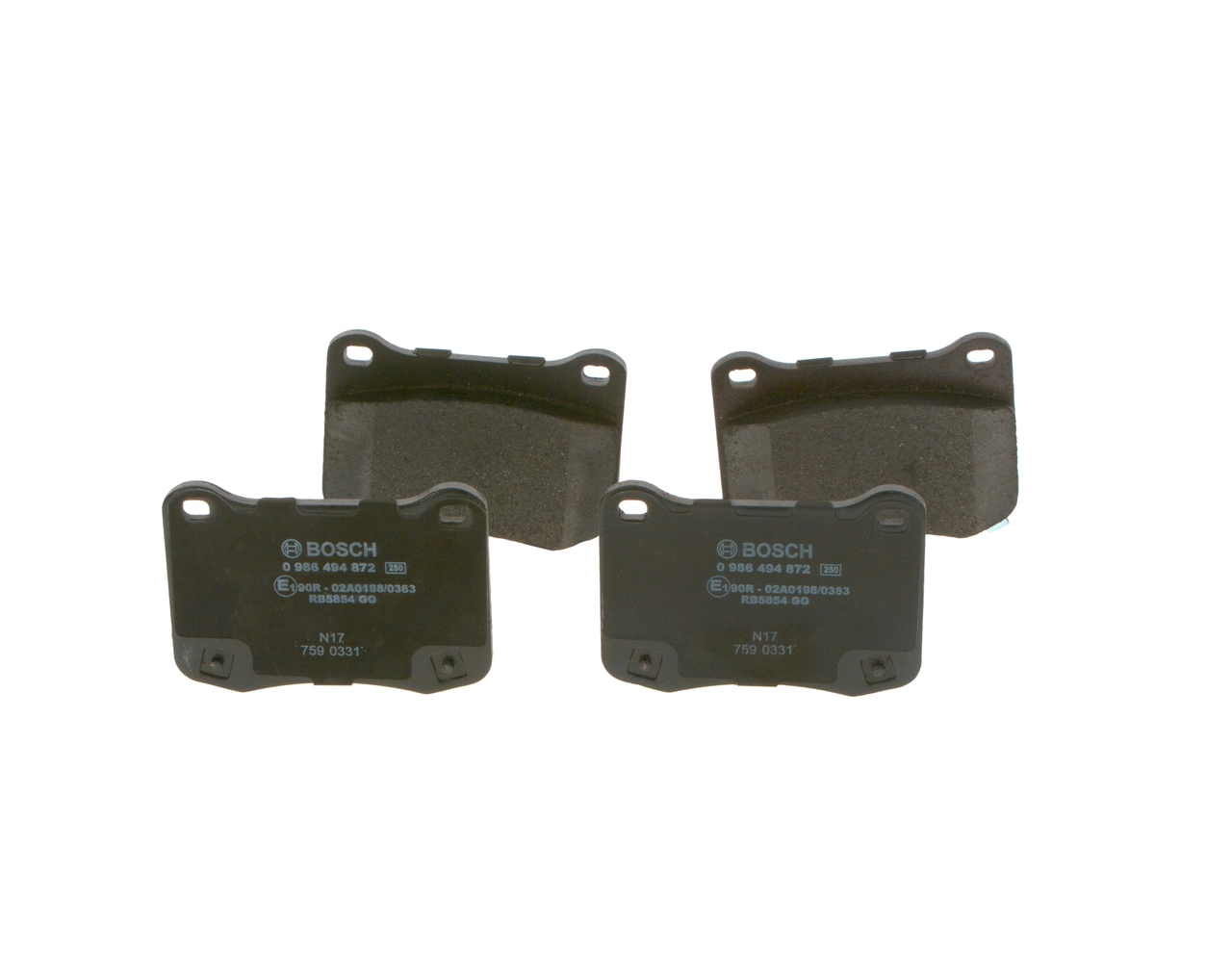 Купить 0986494872 Bosch Колодки тормозные задние, дисковые