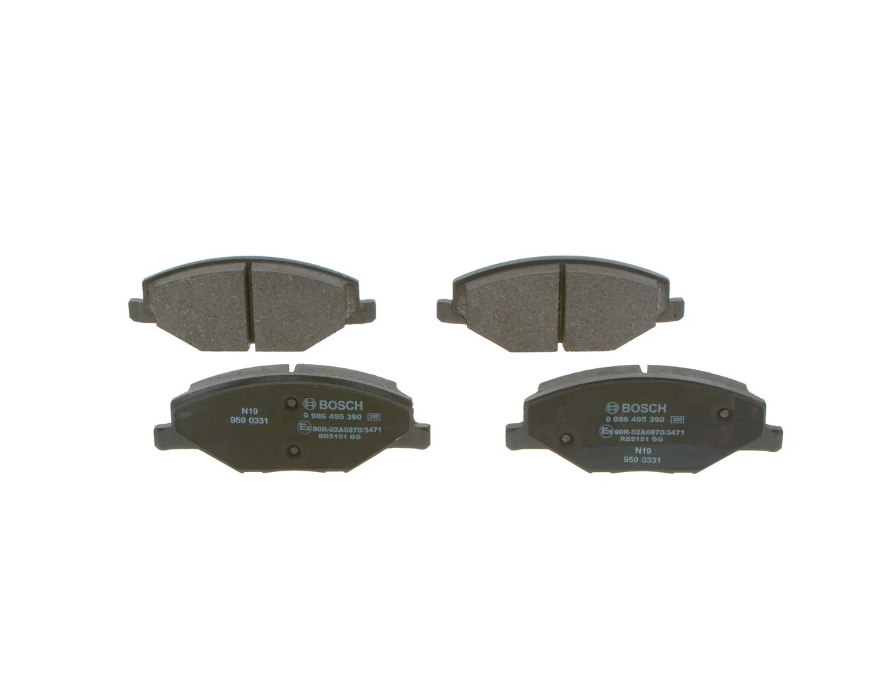 Передние тормозные колодки 0986495390 Bosch