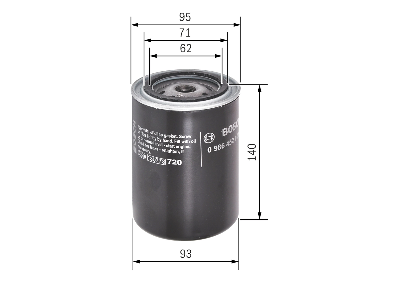 Масляный фильтр 0986452001 Bosch