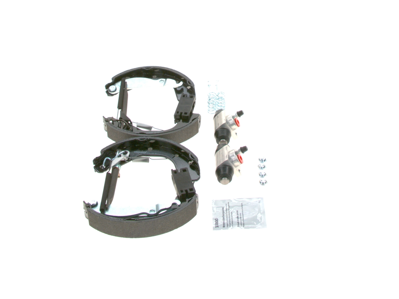 Купить 0204114651 Bosch Колодки тормозные задние барабанные, в сборе с цилиндрами, комплект