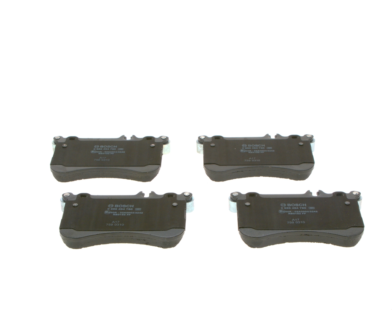 0986494780 Bosch Колодки передние
