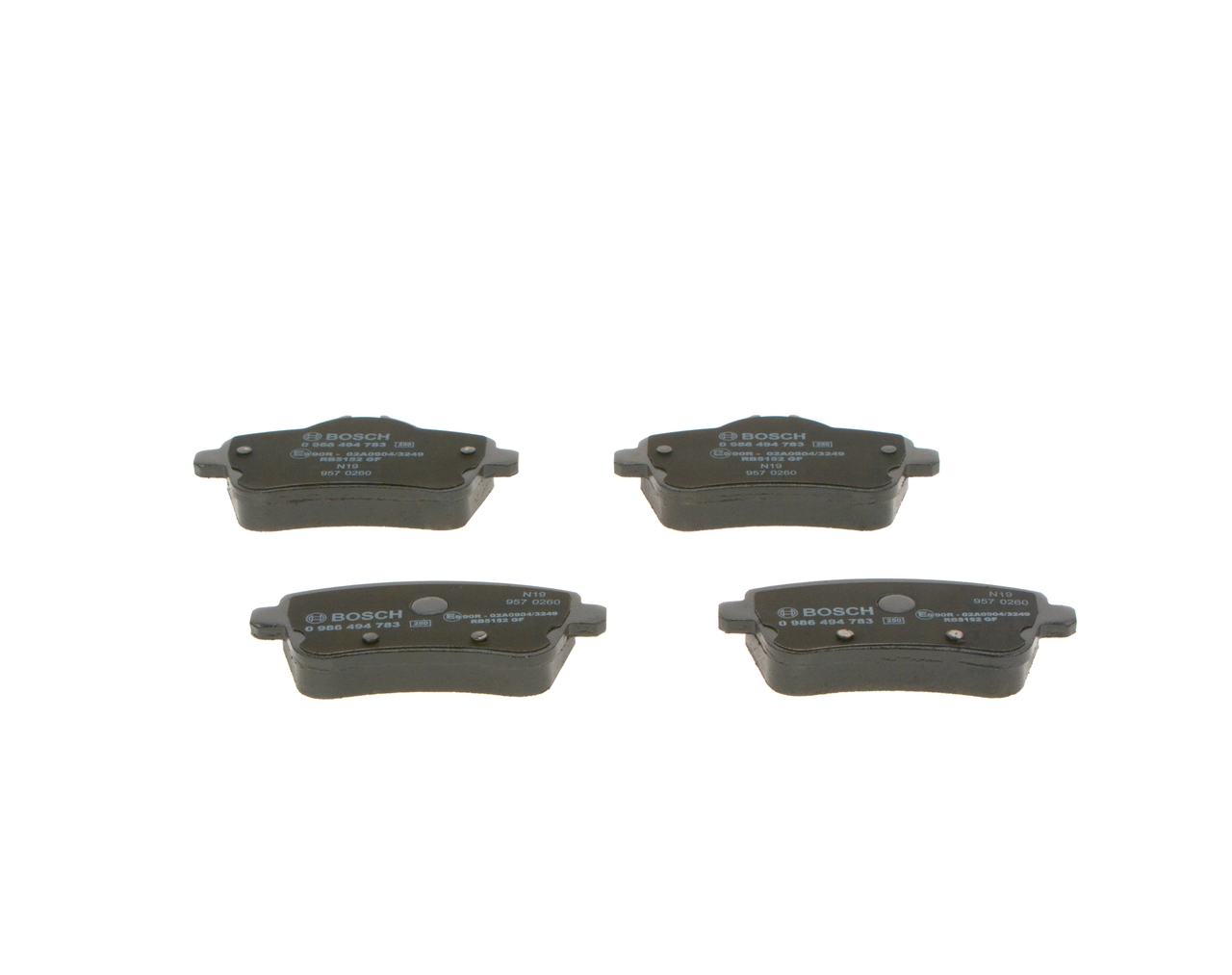 Купить 0986494783 Bosch Колодки тормозные задние, дисковые