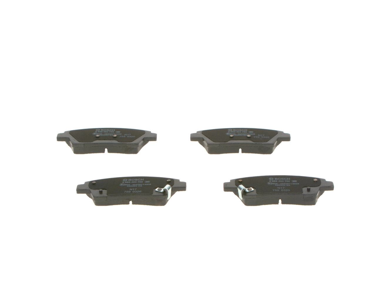 0986494766 Bosch Колодки тормозные дисковые комплект
