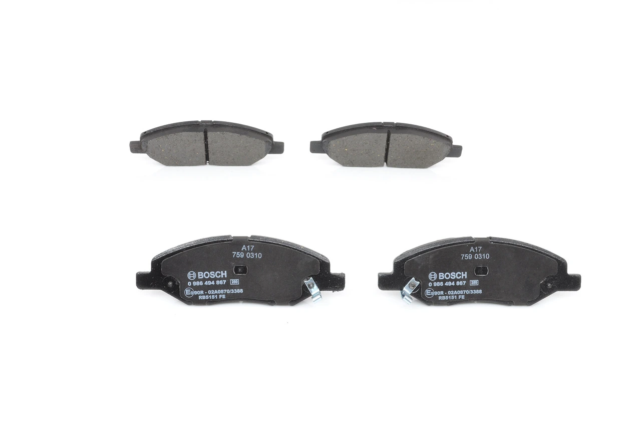 Передние тормозные колодки 0986494867 Bosch