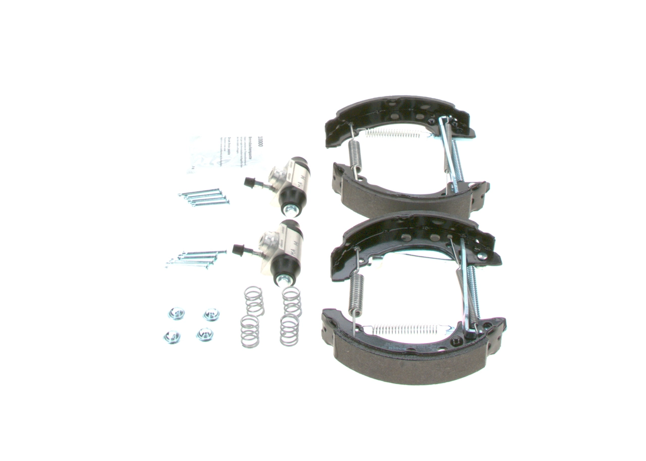Купить 0204114590 Bosch Колодки тормозные задние барабанные, в сборе с цилиндрами, комплект