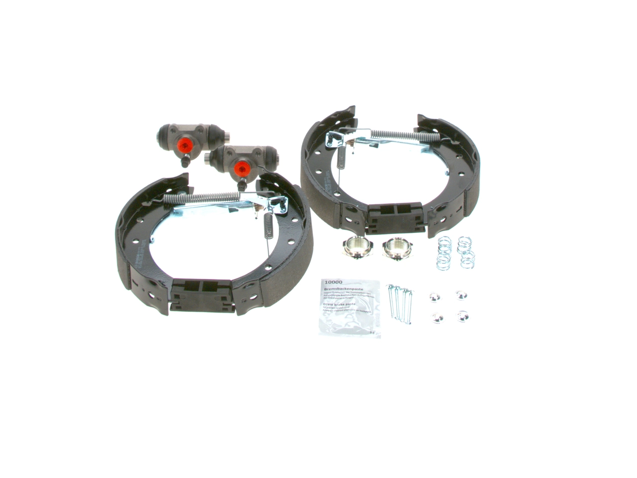 Купить 0204114554 Bosch Колодки тормозные задние барабанные, в сборе с цилиндрами, комплект