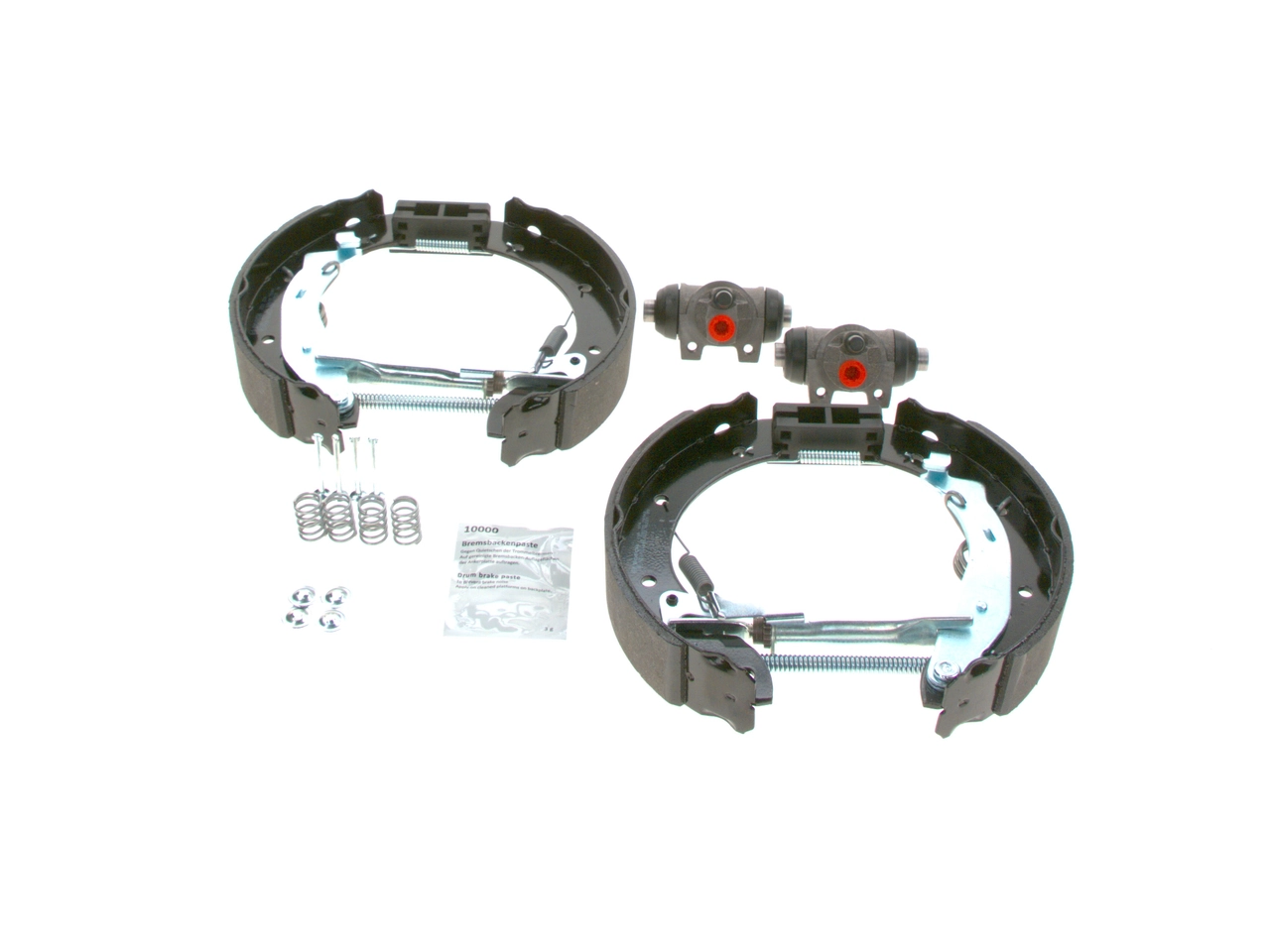 Купить 0204114556 Bosch Колодки тормозные задние барабанные, в сборе с цилиндрами, комплект