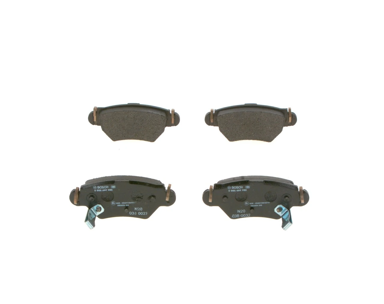 Купить 0986495250 Bosch Колодки тормозные задние, дисковые