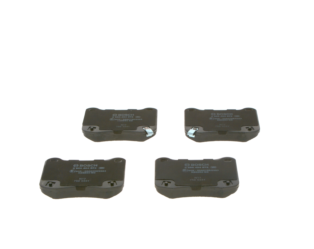 Задние тормозные колодки 0986494872 Bosch