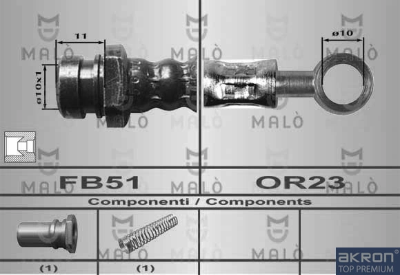 Mangueira do freio dianteira Mitsubishi Galant VII sedan (E5A, E7A, E8A) (1992 - 1996) VII