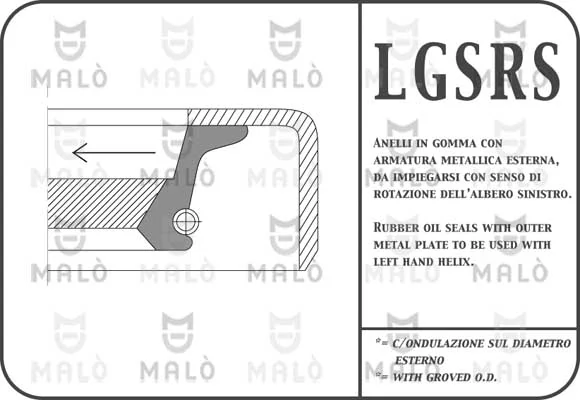 Vedação traseira de cambota de motor Fiat Fiorino 146 Uno