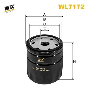 WL7172 WIX Filtro de aceite original y equivalente
