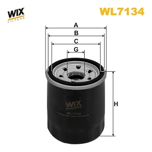 WL7134 WIX Filtro de aceite original y equivalente