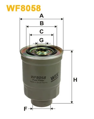 WF8058 WIX Filtro de combustible original y equivalente