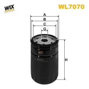 WL7070 WIX Filtro de aceite original y equivalente