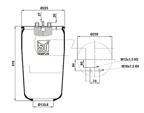 Пневморессора моста Blacktech RML75993