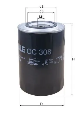 OC308 Mahle Original Масляный фильтр двигателя