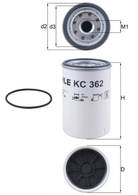 KC362D Mahle Original Фильтр топлива