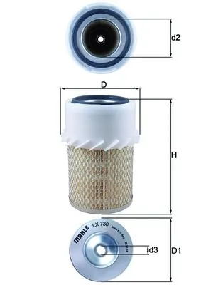 LX730 Mahle Original Воздушный фильтр двигателя