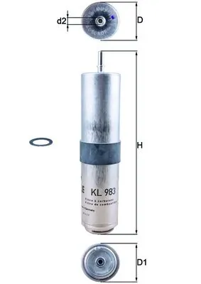 KL983D Mahle Original Фильтр топлива