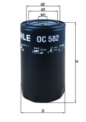 OC582 Mahle Original Масляный фильтр двигателя