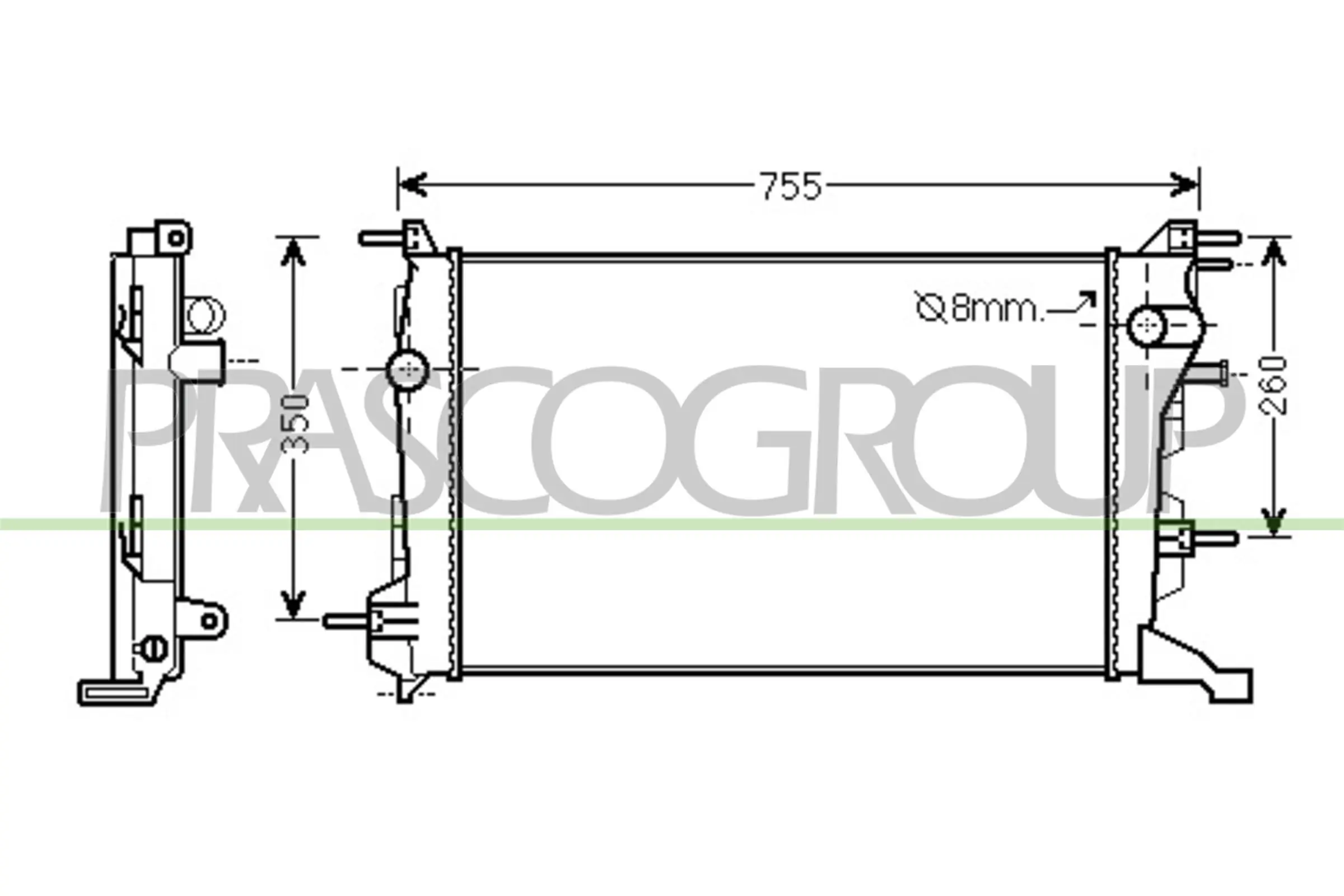Radiador de esfriamento de motor Renault Megane III KZ0, KZ1