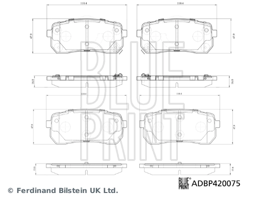 ADBP420075 Blue Print Колодки тормозные дисковые комплект