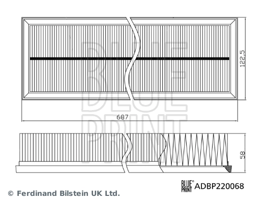 ADBP220068 Blue Print Воздушный фильтр двигателя