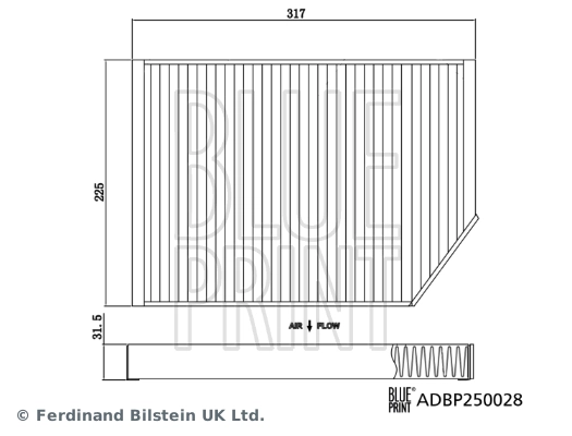 Фильтр воздушный отопителя Blue Print ADBP250028 цена, от 19.23 USD